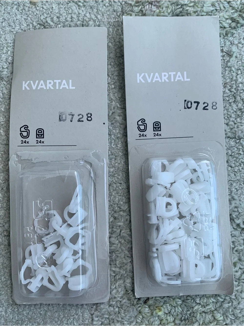 IKEA KVARTAL Curtain Gliders and Hooks (Lot of 2 Packs) Discontinued Replacement
